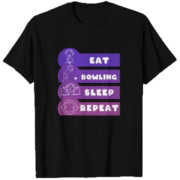 Discover Eat Bowling Sleep Repeat Bowler T Shirts