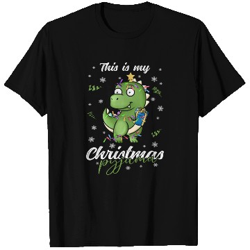 Discover Winter Christmas Pyjama Dinosaur Trex T Shirts