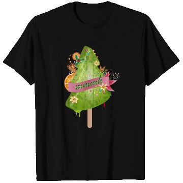 Discover glowing Christmas tree ice cream and decoration T Shirts