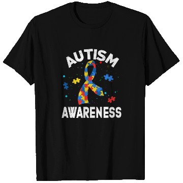 Discover Autism Awareness Ribbon Shape T Shirts