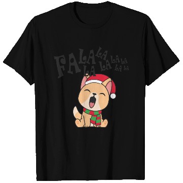 Discover Cute Christmas Dog Singing Fa la la la Song T Shirts