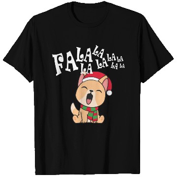 Discover Cute Christmas Dog Singing Fa la la la Song T Shirts