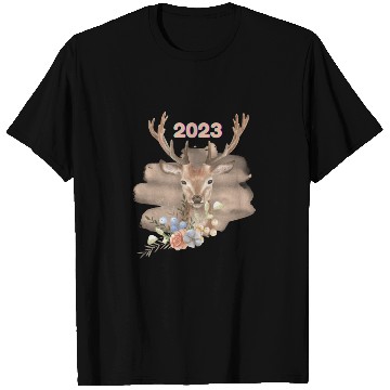 Discover Brown Beige Watercolor Illustrated Deer T Shirts
