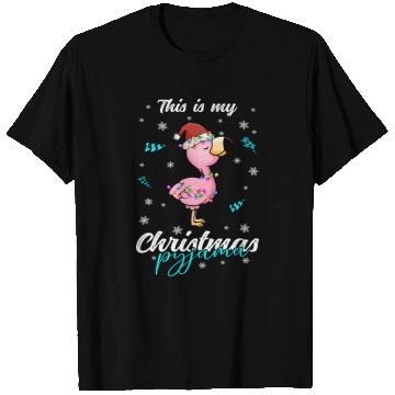 Discover Winter Christmas Pyjama Flamingo T Shirts