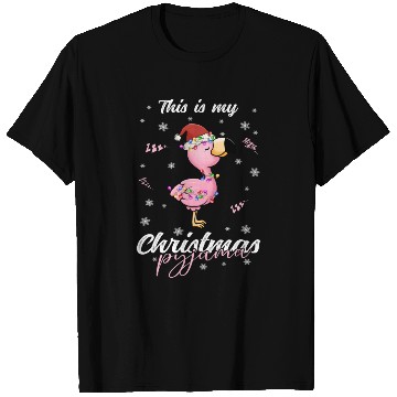 Discover Winter Christmas Pyjama Flamingo T Shirts