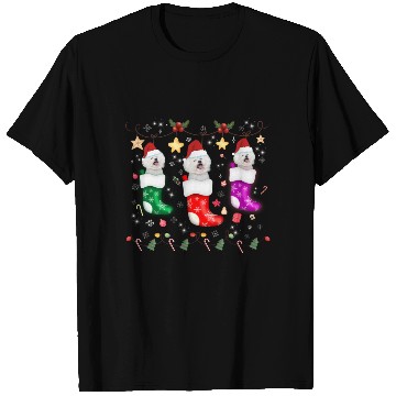 Discover Bichon Frise Christmas Lights Gift Funny Xmas T Shirts