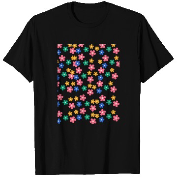 Discover Retro 70s daisy flowers in orange & lilac T Shirts