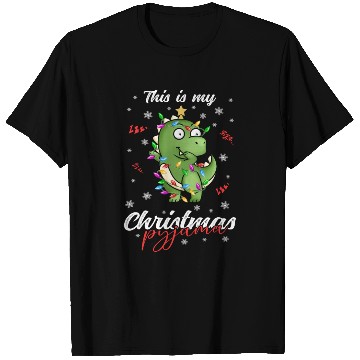 Discover Winter Christmas Pyjama Dinosaur Trex T Shirts
