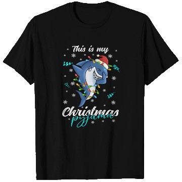Discover Winter Christmas Pyjama Shark T Shirts