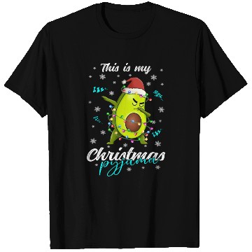 Discover Winter Christmas Pyjama Avocado T Shirts
