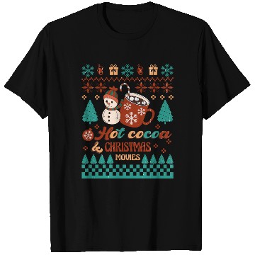 Discover Funny Christmas Hot cocoa christmas movies T Shirts