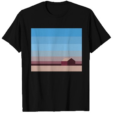 Discover Sunset House Minimalist Abstract Art Landscape T Shirts