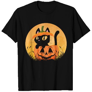 Discover Cute Halloween Pumpkin Cat Lover T Shirts