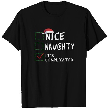Discover Nice Naughty It's Complicated Christmas List Santa T Shirts