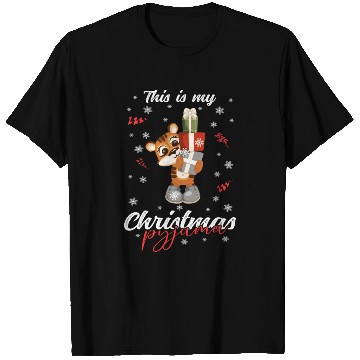 Discover Winter Christmas Pyjama Tiger T Shirts
