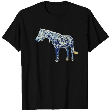 Discover Fantastic anime blue waves horse T Shirts