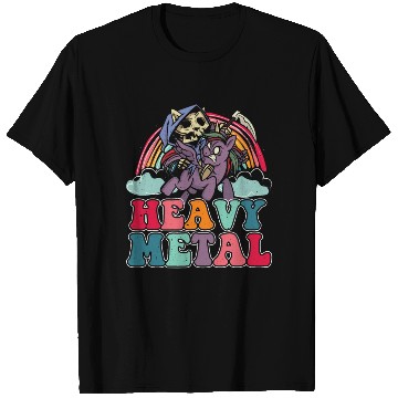 Discover Heavy Grim Unicorn Rainbow Metal Music Lover Rock T Shirts