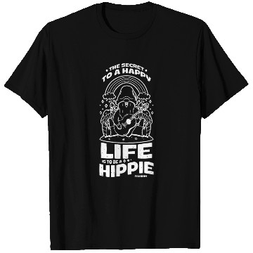 Discover Rainbow dwarf hippie mushroom guitar T Shirts