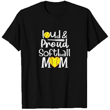Discover Funny Quote Loud Proud Bleached Softball Mom T Shirts