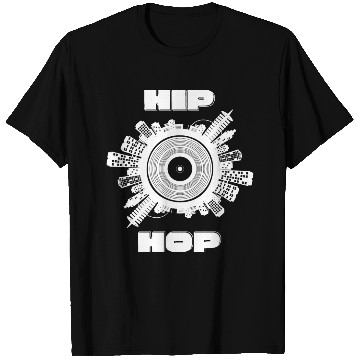 Discover Hip Hop Vinyl City (White) T Shirts