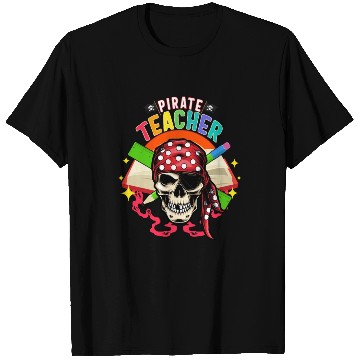 Discover Halloween Teacher T Shirts, Pirate Teacher Skull