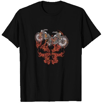 Discover Motorcycle Grim Skull Biker Flame T Shirts