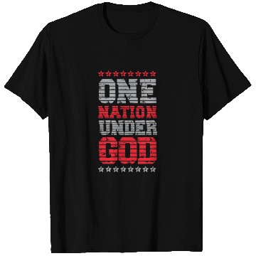 Discover One Nation Under God USA American US America T Shirts