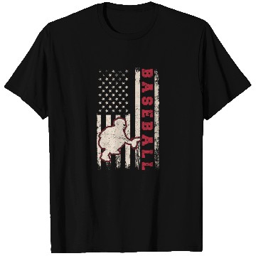 Discover Baseball Catcher USA Flag Patriotic American Flag T Shirts