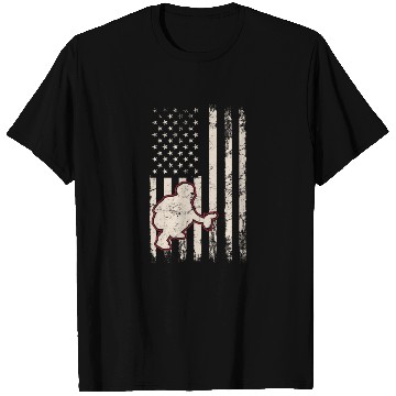 Discover Baseball Catcher USA Flag Patriotic American Flag T Shirts