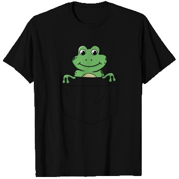 Discover Happy Little Green Frog in the Pocket Funny Animal T Shirts