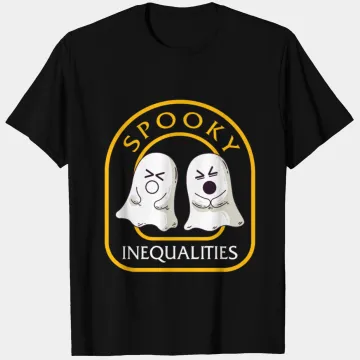 Discover Halloween Math Teacher T Shirts, Spooky Inequalities