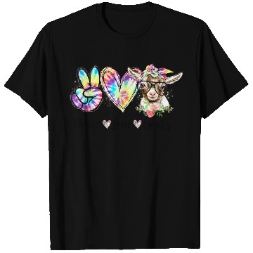 Discover Tie Dye Peace Love Goats Farm Girl Goat Lover T Shirts