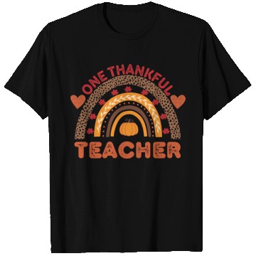 Discover One Thankful Teacher Thanksgiving Rainbow Leopard T Shirts