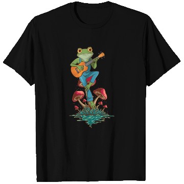 Discover Frog string, pluck, pick, tadpole, animals T Shirts