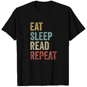 Discover Eat Sleep Read Repeat Book Reader T Shirts