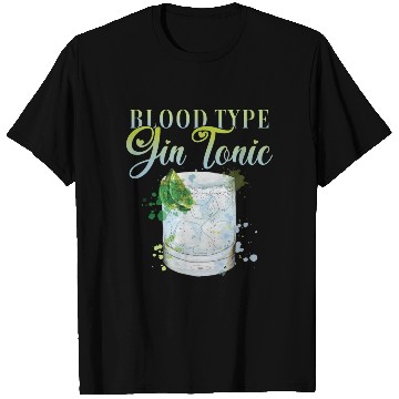 Discover Blood Type Gin Tonic Cocktail for Bartender T Shirts