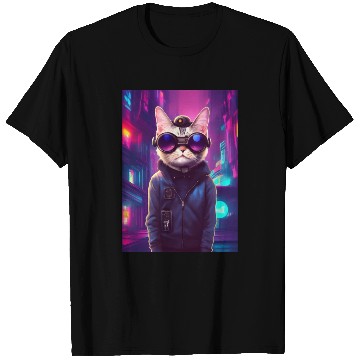 Discover Techno Cat In Japan Neon City T Shirts