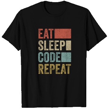 Discover Software Developer Coder Retro Eat Sleep Code T Shirts