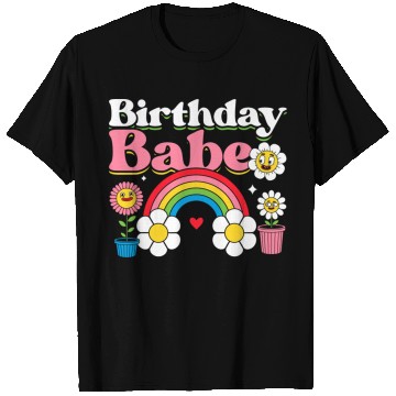 Discover Pastel Daisy Rainbow Birthday Girl T Shirts