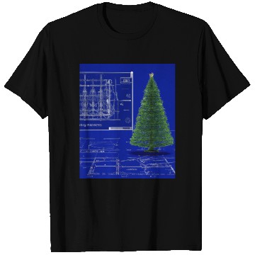 Discover Christmas Blueprint Christmas Tree Blueprint T Shirts