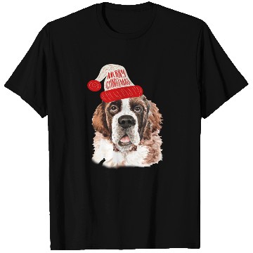 Discover Black Base Saint Bernard Christmas Gift for Dog T Shirts