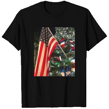 Discover Patriotic Christmas US Flag In Christmas Tree T Shirts