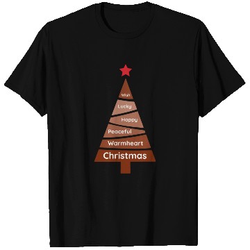 Discover Minimalist Brick Red Christmas Pine T Shirts