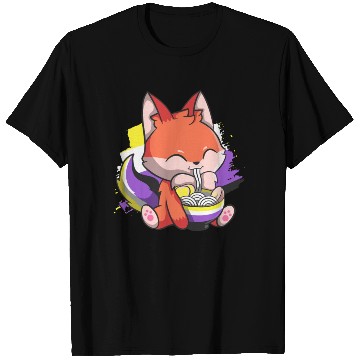 Discover Nonbinary Pride Kawaii Fox Ramen Noodles Non Binar T Shirts
