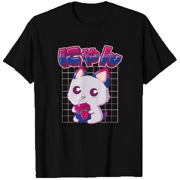 Discover Bisexual Pride Bi Kawaii Cat Strawberry Milk Bisex T Shirts