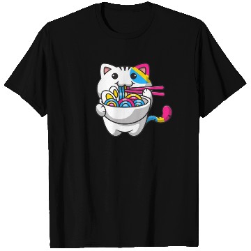 Discover Pansexual Pride Kawaii Cat Ramen Noodles Pansexual T Shirts