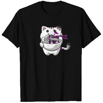 Discover Asexual Pride Kawaii Cat Ramen Noodles Asexual Fla T Shirts