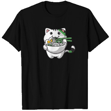 Discover Demiromantic Pride Kawaii Cat Ramen Noodles T Shirts