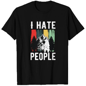 Discover Vintage Camping Costume Of Bear Says I Hate People T Shirts