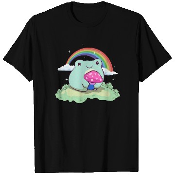 Discover Bisexual Pride Bi Kawaii Frog Mushroom Cottagecore T Shirts